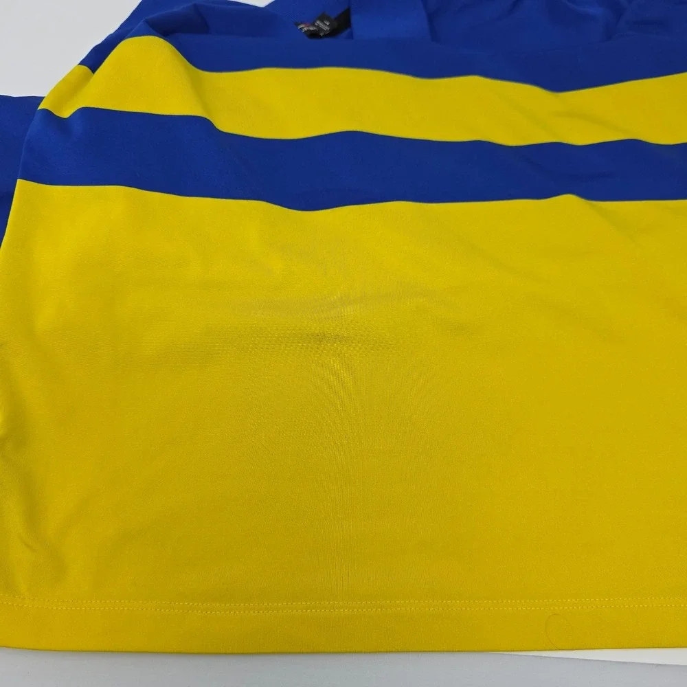 Ralph Lauren RLX Polo Shirt Mens Size Large Blue Yellow Collared Short Sleeve